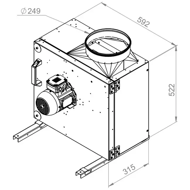 Box fan flue gas F400 - MPS 250 D2 F4 30