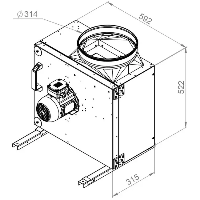 Box fan flue gas F400 - MPS 280 D2 F4 30