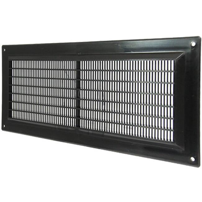 Ventilation grille plastic rectangular 130x300 black - VR1330M