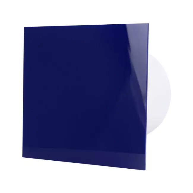 Air Roxy bathroom extractor fan with connection diameter 100 mm with pull cord and power plug - front panel in blue plastic