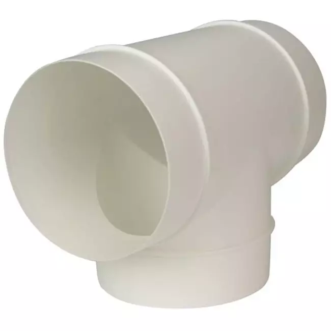 Round plastic T-piece diameter: 125mm AT125