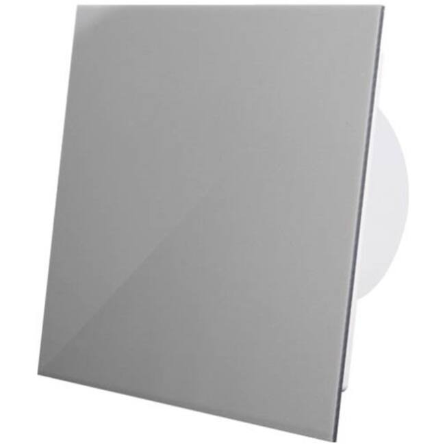 Bathroom extractor fan Ø 100 mm with delayed start and timer - front panel in grey plastic