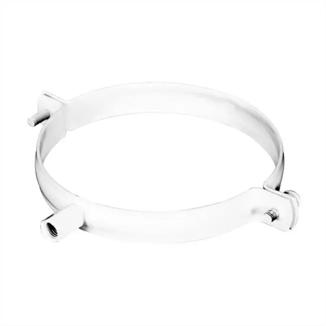 White bracket for pipe diameter 125 mm metal - RAL 9010
