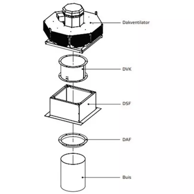 Roof fan horizontal metal - DHL 500 D4 RK 01
