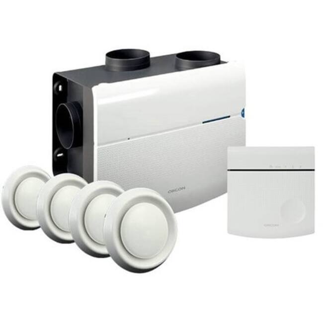 Orcon all-in-one package MVS 15R 520m3/h + CO2 sensor with integrated RFT control + 4 valves