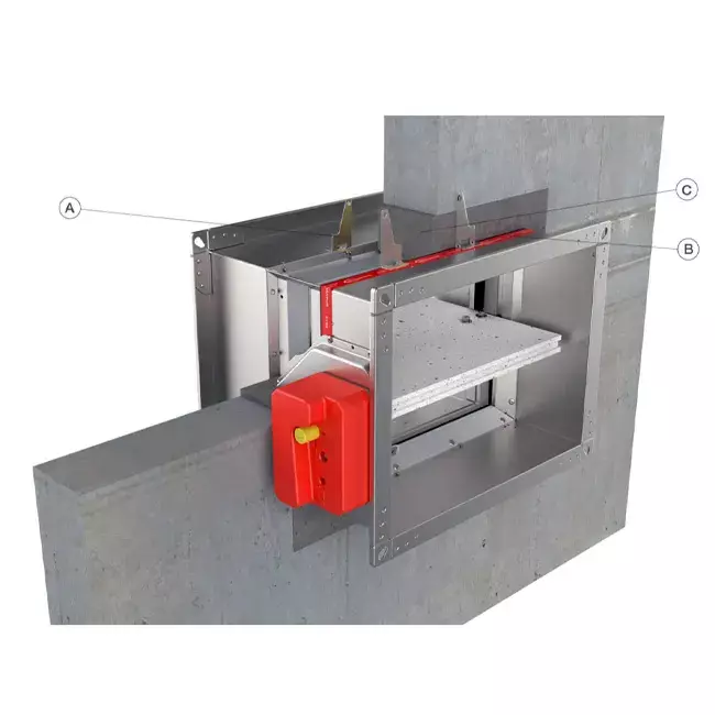 Fire damper rectangular manual operation - E-FD25 100x550 R