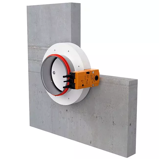 Fire damper round compact 100 mm servo motor 230V - E-FDC DD M230 D100