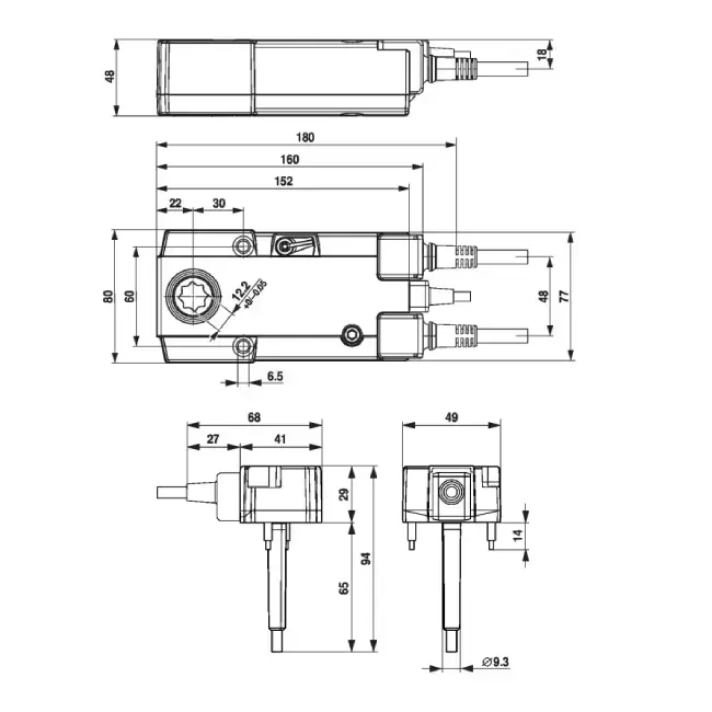 Fire damper servo motor 230V, 4 Nm, open/close - E-BFL230 T