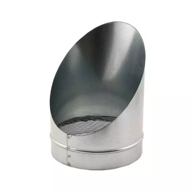 Pipe grille 45° with mesh diameter: 100mm