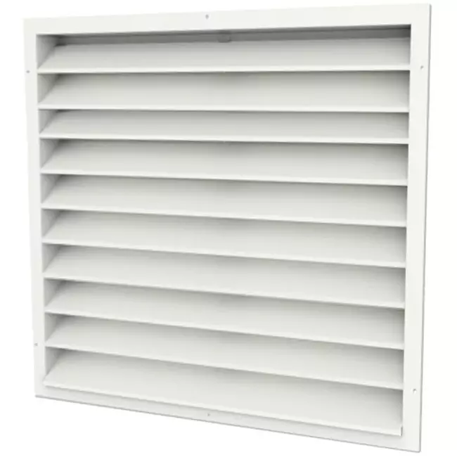 External wall grille 500 x 500 aluminium with fixed vanes - mixed colour RAL 9010