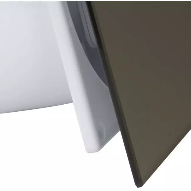 Bathroom extractor fan Ø 100 mm with pull cord and power plug - front panel in satin gold glass