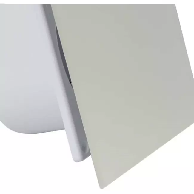 Bathroom extractor fan Ø 100 mm with pull cord and power plug - front panel in satin silver glass