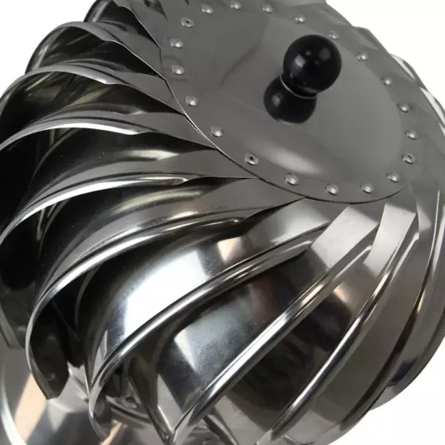 Wind-powered roof fan Cowl 150 mm stainless steel including roof slab - 65m3/h