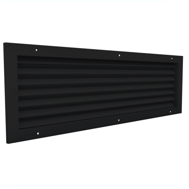 Transfer grille sight-proof 500 x 300 aluminium with counterframe and threaded holes - mixed colour RAL 9005