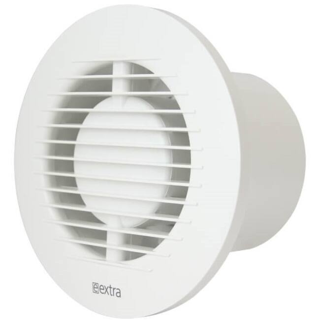 Bathroom extractor fan round Ø 100 mm white with timer -  EE100T