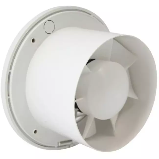 Bathroom extractor fan round Ø 125 mm white with timer and humidity sensor - EE125HT