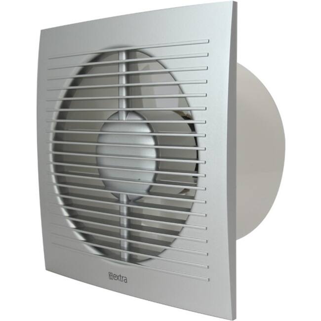 Bathroom extractor fan Ø 100 mm silver with timer -EE100TS