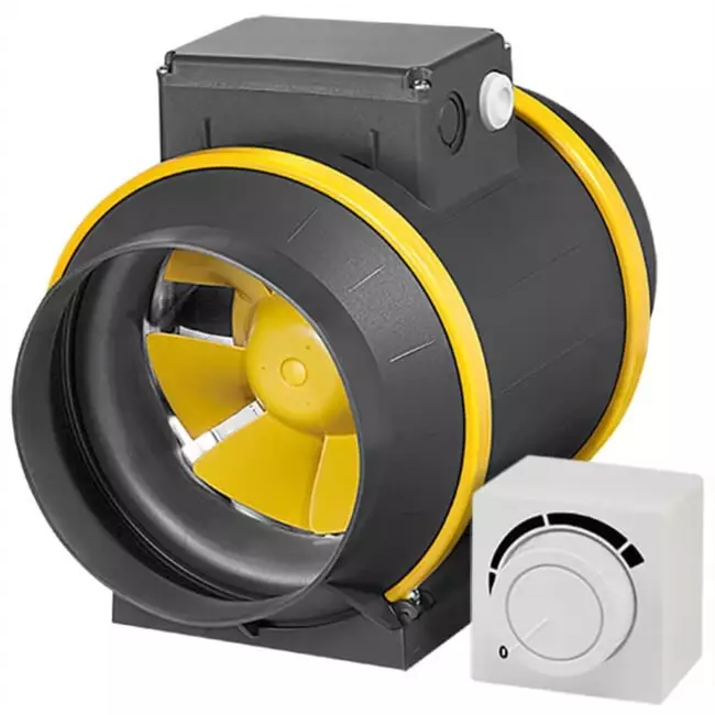 Ruck® ETAMASTER M inline tube fan 1220m³/h - Ø 200 mm + 3-step switch