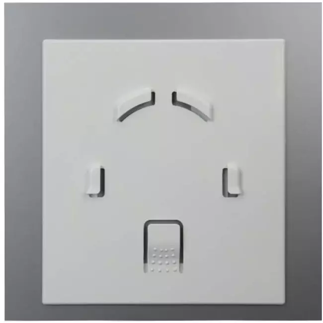 Bathroom extractor fan Ø 100 mm with pull cord and power plug - front panel in satin gold glass