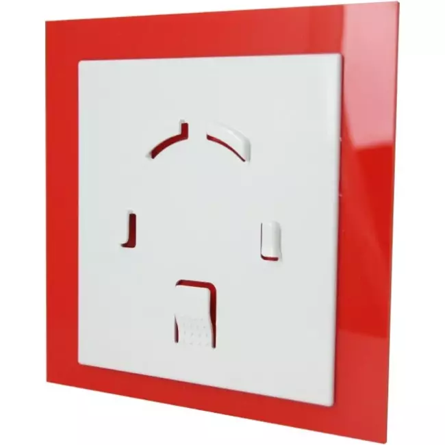 Air Roxy bathroom extractor fan with connection diameter 125 mm with pull cord and power plug - front panel in red plastic