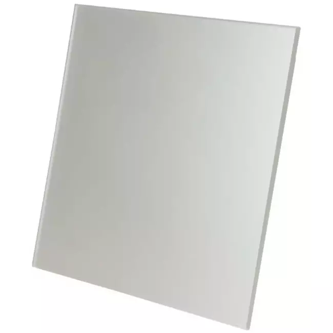 Bathroom extractor fan Ø 100 mm with pull cord and power plug - front panel in satin silver glass