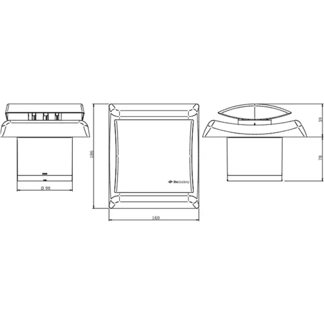 Itho Daalderop bathroom extractor fan Ø 100 mm - in white with humidity sensor BTV-N202 H