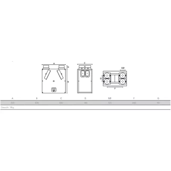 Vent-Axia MVHR Lo-Carbon Sentinel Kinetic FL left 280 m³/h