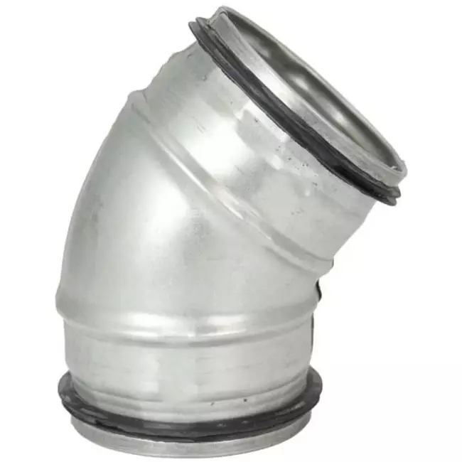 Short round spiral bend 45° Ø 80mm for spiral duct