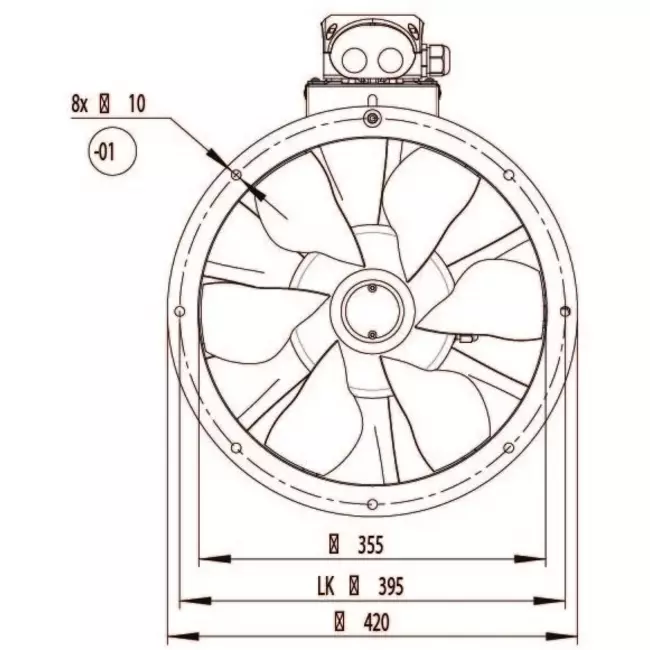 Axial 355mm duct fan - AL 355 D2 01