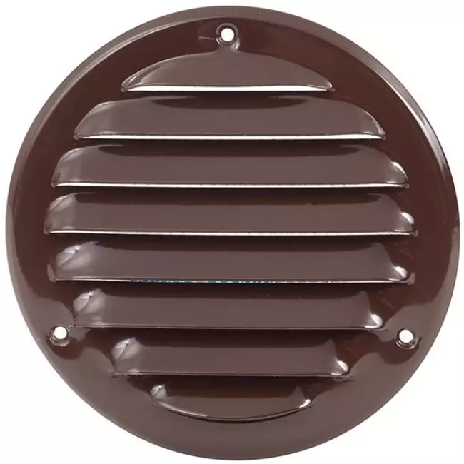Metal ventilation grille round Ø125 mm brown - MR125B - RAL8016