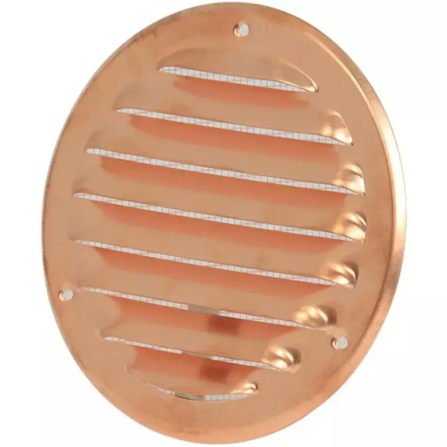 Metal ventilation grille round 100 mm copper - MR100Cu