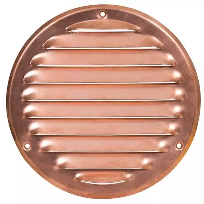 Metal ventilation grille round Ø125 mm copper - MR125Cu