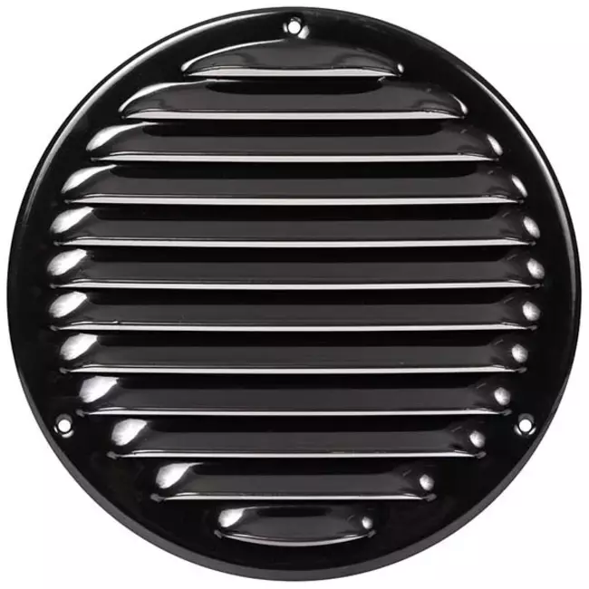 Metal ventilation grille round Ø160 mm black - MR160M - RAL9005