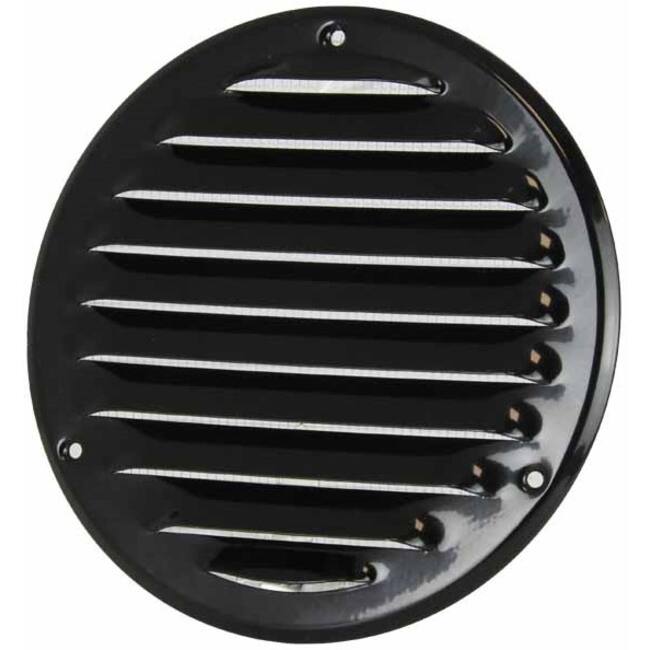 Metal ventilation grille round Ø200 mm black - MR200M