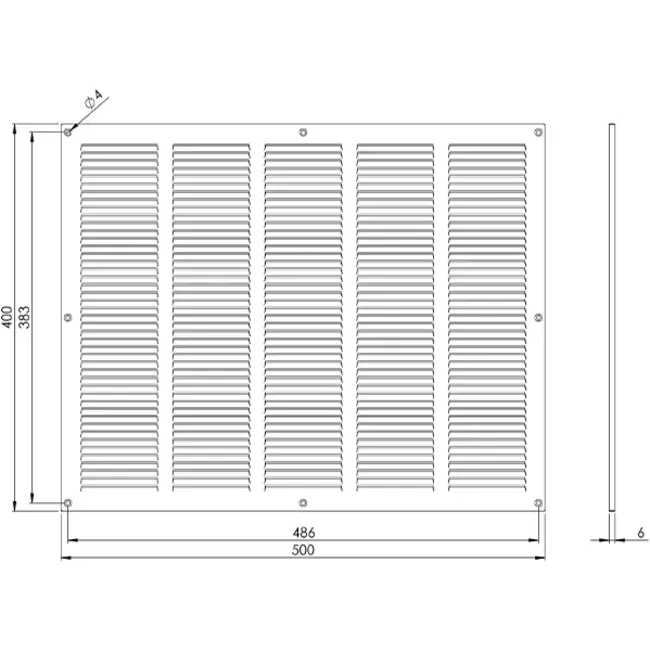 Metal grille 500x400mm black - MR5040M - RAL9005