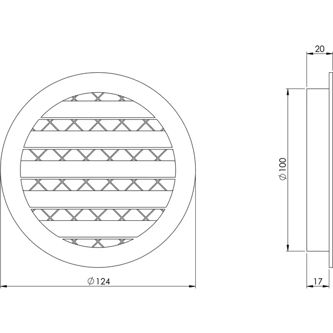 Aluminium alloy grille Ø100 beige - MRA100Y - RAL1015