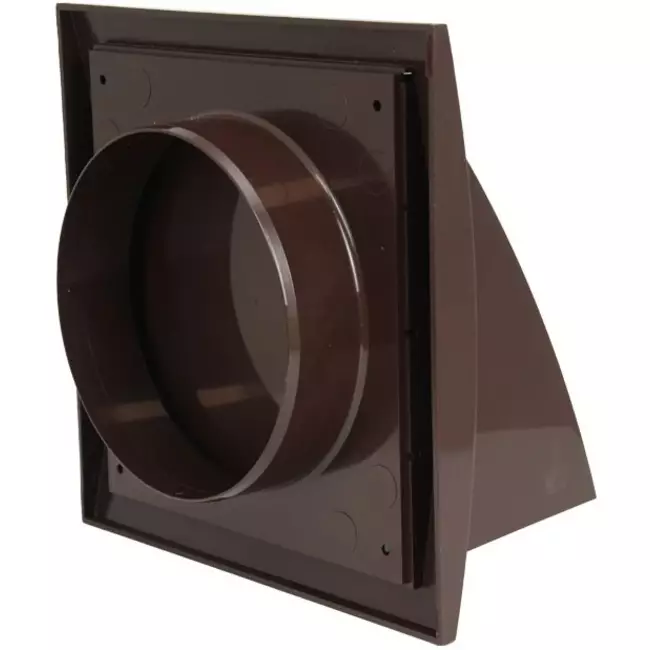 Facade grill with non-return valve 190x190 mm diameter 125 mm brown - ND12FVB