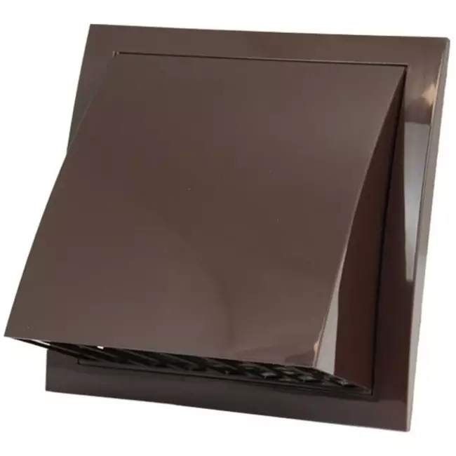 Facade grill with non-return valve 190x190 mm diameter 150 mm brown - ND15FVB