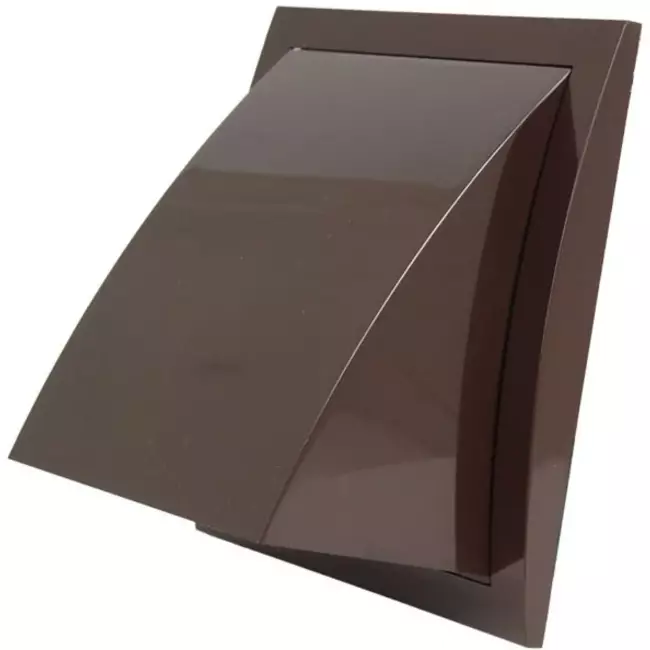 Facade grill with non-return valve 190x190 mm diameter 125 mm brown - ND12FVB