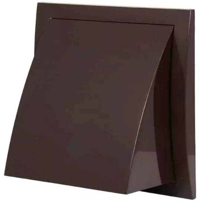 Facade grill with non-return valve 190x190 mm diameter 125 mm brown - ND12FVB
