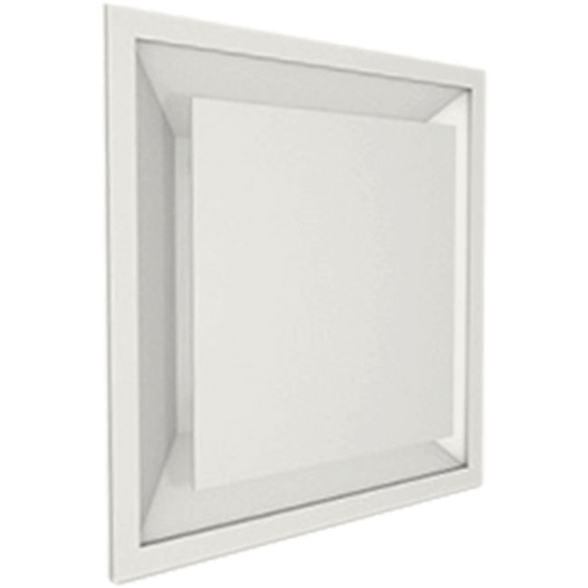 Ceiling diffuser 600 x 600 with adjustable core and top connection Ø 315 mm - mixed colour RAL 9010