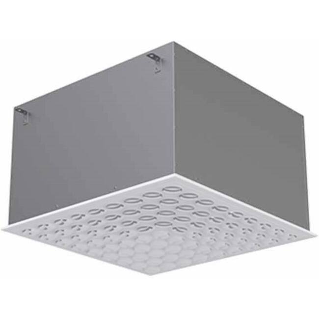 Ceiling grid 600x600 with 81 nozzles – Insulated high-flow with side connection Ø 250mm - RAL 9010