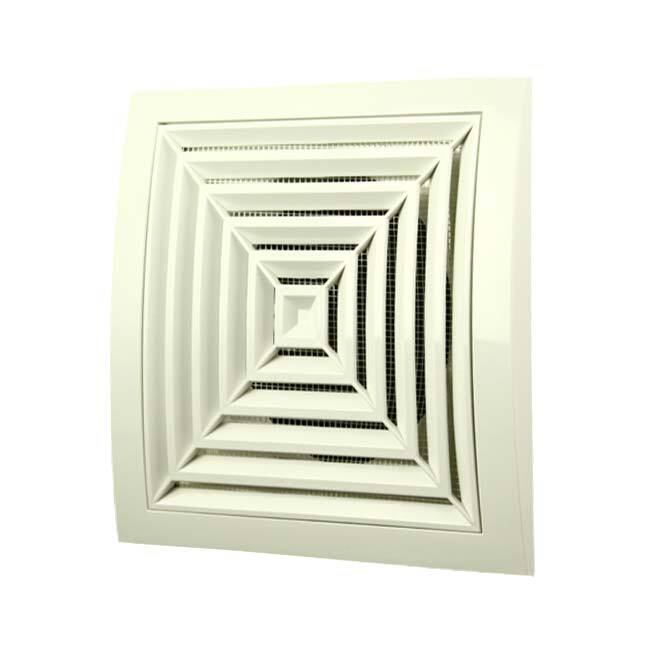 Ceiling diffuser square 190x190 diameter: 125 white - ND12G