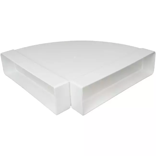 Rectangular plastic horizontal 90° bend 220 x 55mm - KLH25-90