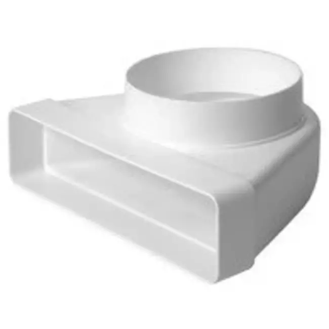 Rectangular plastic vertical 90° bend Ø 125mm - 220 x 55mm KLD25-125