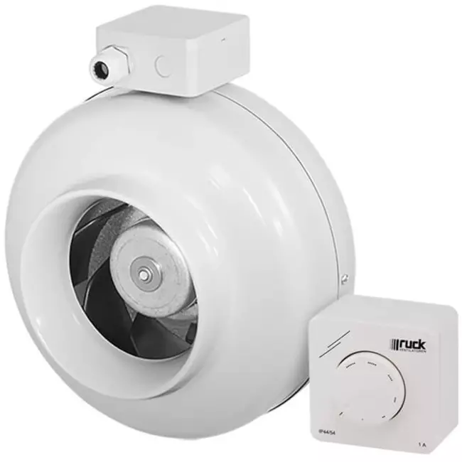Ruck® inline tube fan 260m³/h - Ø 100 mm + electronic variable control 1.0 A
