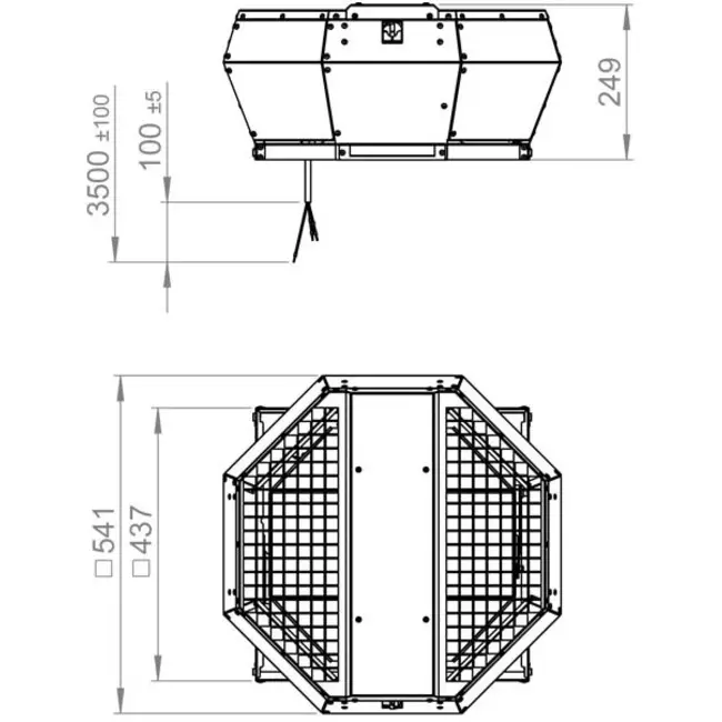 Roof fan vertical metal - DVA 315 E4P 43