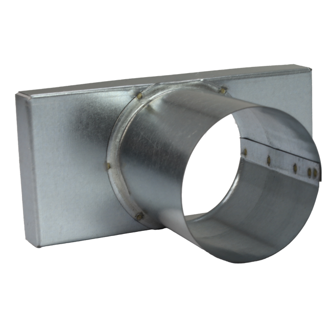 Lid 220x80 mm with connection diameter 80 mm for flue pipe