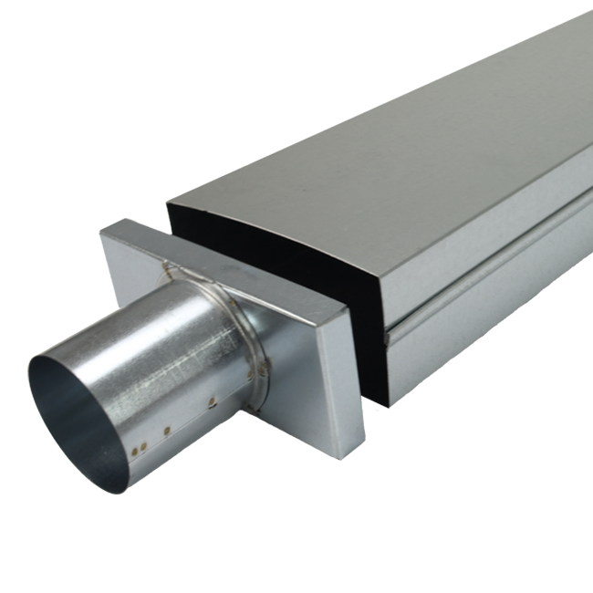 Lid 220x80 mm with connection diameter 80 mm for flue pipe