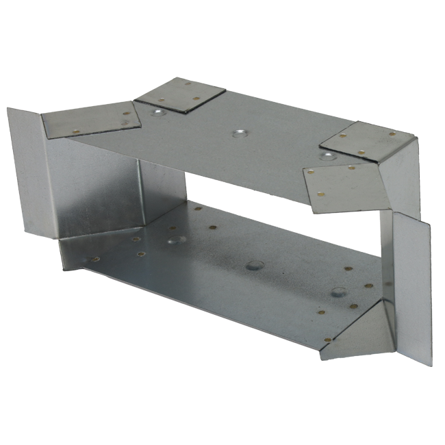 Side connection 220x80 mm for rectangular galvanised flat duct